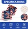 250th Anniversary USA Table Runner - 13x36 Inch Red White and Blue Patriotic Stars Decor - Burlap Texture Polyester Table Runner for 4th of July, Memorial Day, and Independence Day Feasts